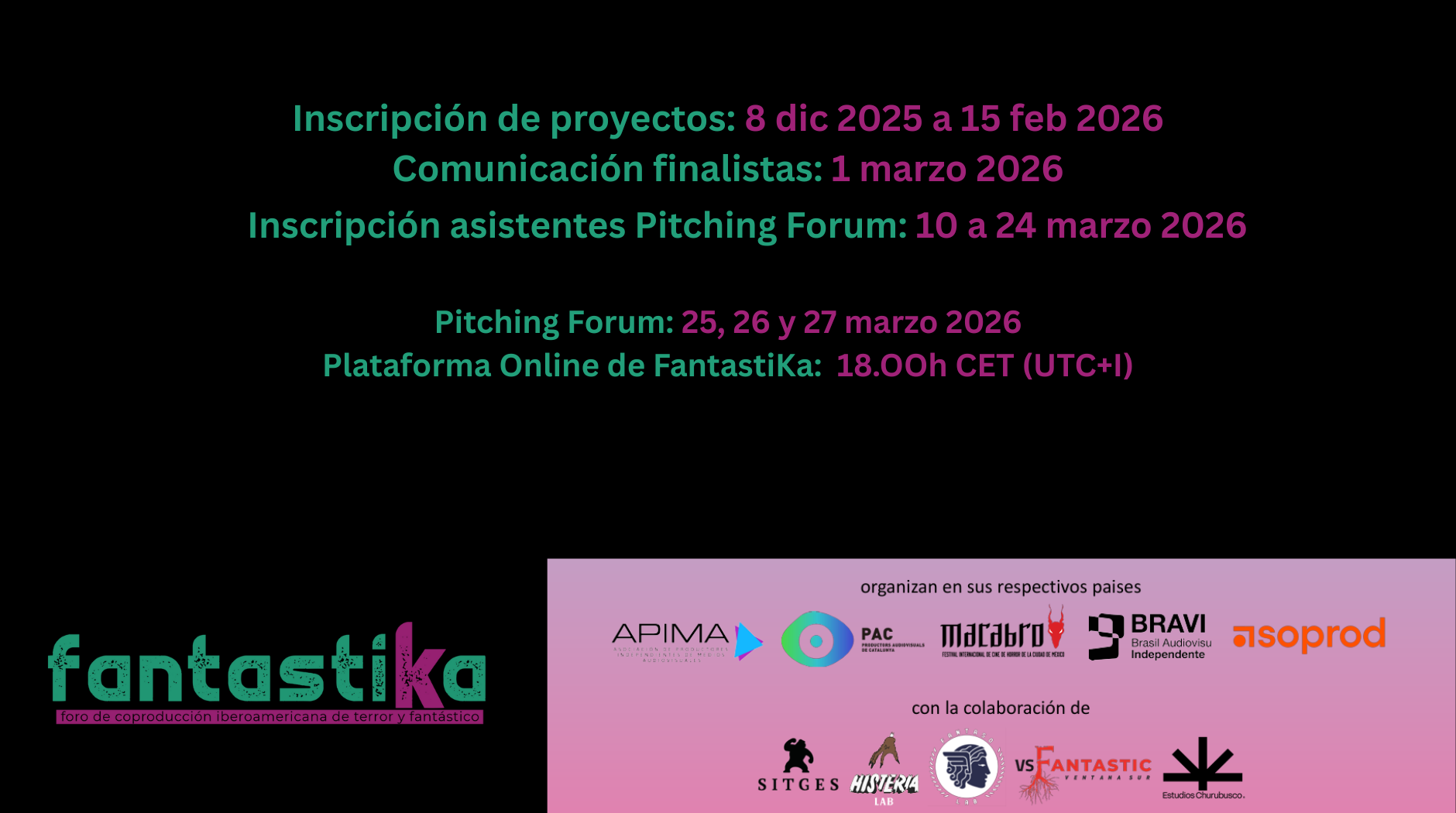 Convocatoria abierta: FANTASTIKA Pitching Forum